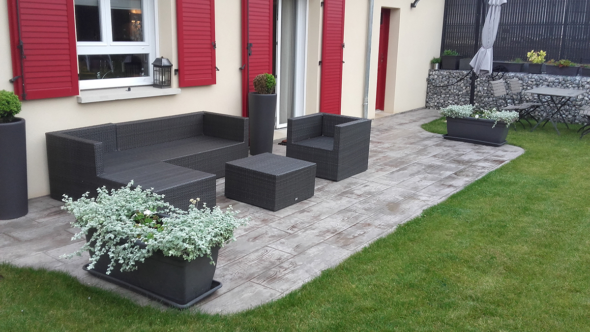 Terrasse béton décoratif